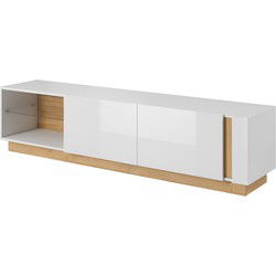 Meubella - TV-Meubel Ashley - Wit - Eiken - 187 cm