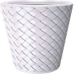 Prosperplast Bloempot Matuba - wit - rotan - 19L - 35 cm - Plantenpotten