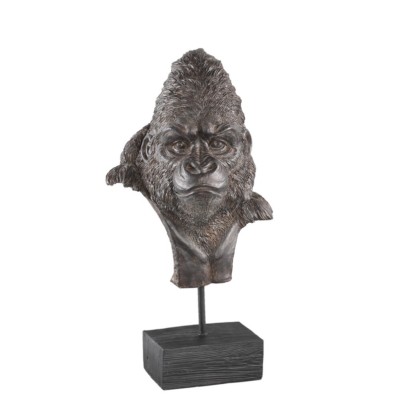 PTMD Dominic Grey poly statue with cut out gorilla head - 