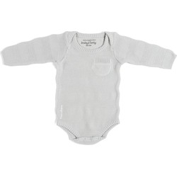 Baby's Only Rompertje Streep - lange mouw - Zilvergrijs - 68 - 100% ecologisch katoen