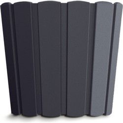 Prosperplast Bloempot/plantenpot - antraciet - kunststof - D24 cm - Plantenpotten