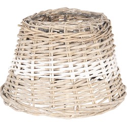 Clayre & Eef Lampenkap  Ø 23x16 cm Beige Rotan Rond Stoffen Lampenkap