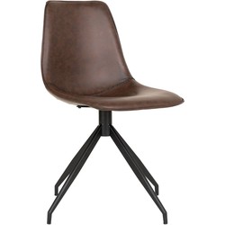 Monaco Dining Chair with Swivel - Chair with swivel in dark brown PU - set of 2