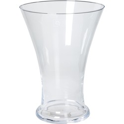Bloemen boeket uitlopende vaas glas 25 cm - Vazen