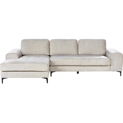Beliani KIRUNA - Hoekbank-Beige-Fluweel