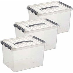 Sunware opbergbox - 3x - transparant - 22L - 40 x 30 x 26 cm - Opbergbox