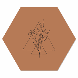 Label2X Muurhexagon drawn wildflower Forex / 18 x 15 cm - 18 x 15 cm