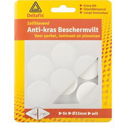 Anti-krasvilt rond 33mm wit 6st