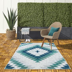 Lilah Indoor & Outdoor Blauw vloerkleed - Boho