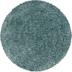 Tapijtenloods Monaco Soft Rond Shaggy Hoogpolig Vloerkleed Blauw / Turquoise- 200 CM ROND