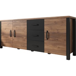 Meubella Dressoir Olivia - Zwart - Eiken - 192 cm