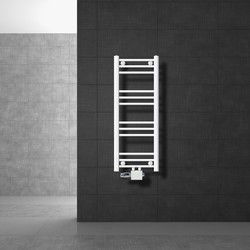 Badkamer radiator middenaansluiting 300x800 mm wit recht met universele aansluitset LuxeBath
