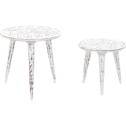 CHANDRA - Salontafel set - Gebroken wit - Mangohout