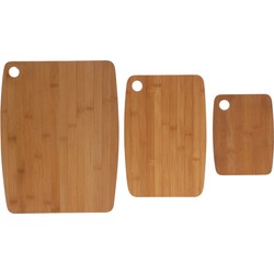 Excellent Houseware Set van 3x snijplanken/serveerplanken - bamboe hout - Snijplanken