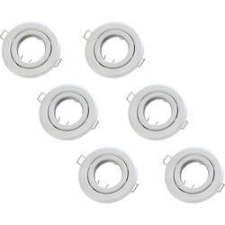 Groenovatie Inbouwspot, Rond, Kantelbaar, Mat Wit, 6-Pack