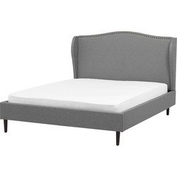 Beliani COLMAR - Tweepersoonsbed-Grijs-Polyester