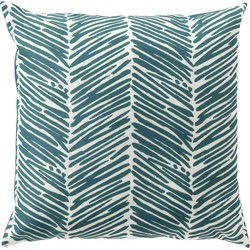 Dutch Decor DEAN - Buitenkussen 45x45 cm - waterafstotend en uv-bestendig - gestreept - Sagebrush Green - groen en wit - Dutch Decor