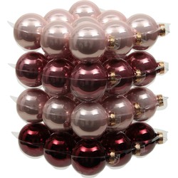72x stuks glazen kerstballen roze tinten 6 cm mat/glans - Kerstbal