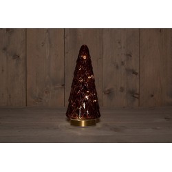 B.O.T. Tree Glass 13X28,5 cm Burgundy With Golden Base 10Led