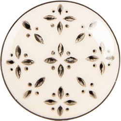Clayre & Eef Deurknop Ø 4x3 cm Beige Keramiek