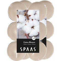 Spaas maxi waxinelichtjes - 24x - Cotton blossom - 10 branduren - geurkaarsen