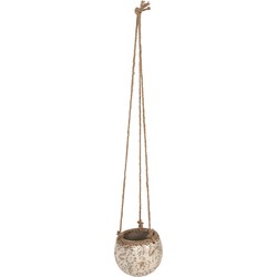 Clayre & Eef Bloempot Grijs Beige Keramiek Bloemen