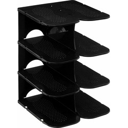 5Five Schoenenrek verticaal stapelbaar - zwart - 27 x 25 x 38 cm - Schoenenrekken