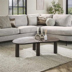 Hoyz Collection - Salontafel 110cm Niervormig Maya Teak - Teak Rust Brown
