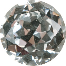 Clayre & Eef Deurknop  Ø 3 cm Transparant Ijzer Glas Rond Diamant Meubelknop