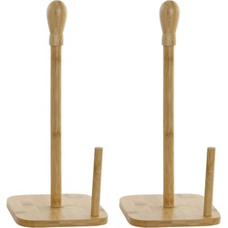 2x stuks keukenrol houder bamboe hout 15 x 34 cm - Keukenrolhouders