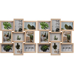 2x stuks multi fotolijst hout met 9 lijstjes geschikt voor een foto van 10 x 15 cm - Fotolijsten