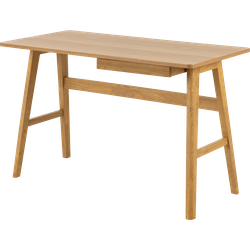 Lisanna houten bureau naturel - met lade - 120 x 60 cm