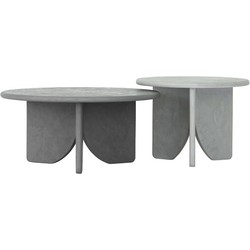 DTP Home Coffee table Melo Air, set of 2,40xØ55 cm (color: Frost) / 35xØ75 cm (color: Dusk), mortex