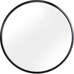 Indore Home - Ronde Spiegel - Zwarte rand - Metaal - 60cm