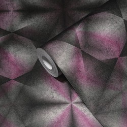 Livingwalls behang 3D-motief lila paars, zwart, roze en grijs - 53 cm x 10,05 m - AS-386921