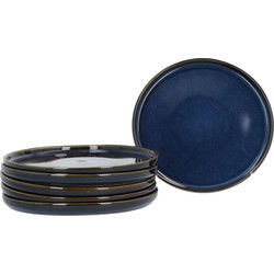 Dinerborden Terre - set van 6 stuks Geglazuurd Keramiek 27 cm - Blauw