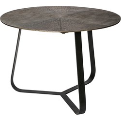 PTMD Kae Gold Alu Black Iron Round Coffee Table M
