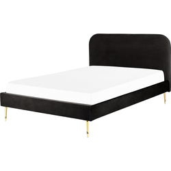 FLAYAT  - Tweepersoonsbed - Zwart - 140 x 200 cm - Fluweel