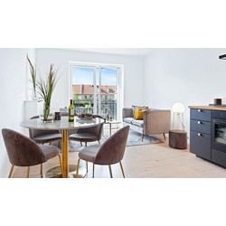 Eetkamerstoel Velvet Grijs Brass - Zithoogte 46cm - Set van 2