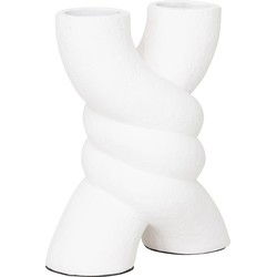 MUST Living Vase Spiral,38x29x18 cm, terracotta handpainted white