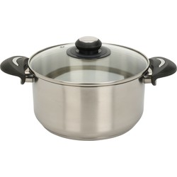 Excellent Houseware Kookpan met deksel - RVS/glas - 3.5L - D22 x H11.5 cm - Kookpannen