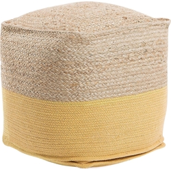 Beliani KIRAMA - Poef-Beige-Katoen, Jute