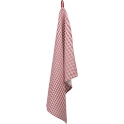 Clayre & Eef Theedoek  50x70 cm Rood Wit Katoen Rechthoek Ruit Vaatdoek