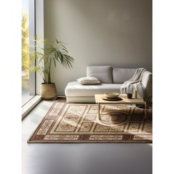 Klassiek vloerkleed - Herat Guzara Crème/Bruin - 80 X 240 CM