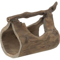 J-line - Decoratie Stam Met Handvat Hout Naturel Large - 33x17x25cm