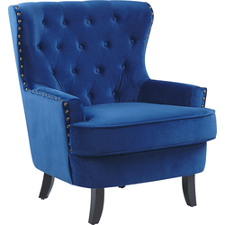 Beliani VIBORG II - Fauteuil-Blauw-Fluweel