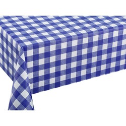 Tafelzeil/tafelkleed blauwe ruit/boerenruit 140 x 180 cm - Tafelzeilen