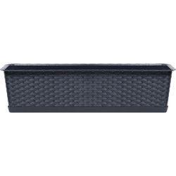 Prosperplast balkonbak - antraciet - 60 x 17 x 15 cm - kunststof - Plantenbakken
