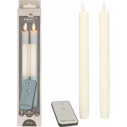 Anna's Collection LED dinerkaarsen - 6x - wit - 23 cm - LED kaarsen