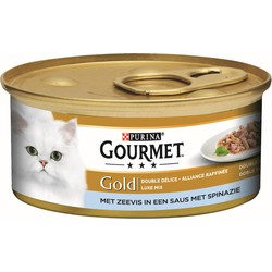 Gold luxe mix met zeevis in een saus met spinazie 85g kattenvoer